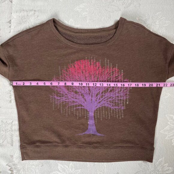 Aeropostale Cotton Blend Wide Neck Long Sleeve Sweater Sequin Tree Print XS - Picture 10 of 14